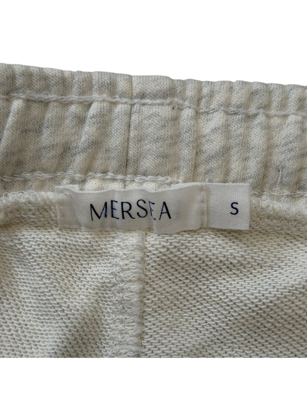 Mersea Women Size S Sweatpants Wide-Leg Cropped Lounge Pant Heather Beige Gray - Picture 3 of 7